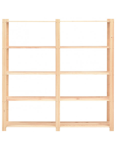 Scaffali a 5 Livelli 3 pz 80x38x170 cm in Massello Pino 500 kg
