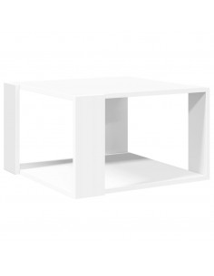 Tavolino da Salotto Bianco 51,5x51,5x30 cm in Legno Multistrato