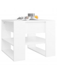 Tavolino da Salotto Bianco 55,5x55x45 cm in Legno Multistrato
