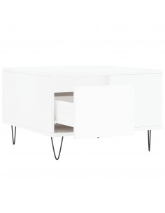 Tavolino da Salotto Bianco 55x55x36,5 cm in Legno Multistrato