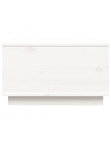 Tavolino da Salotto Bianco 60x50x35 cm Legno Massello di Pino