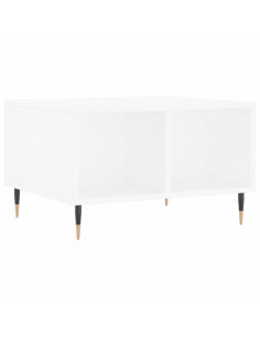 Tavolino da Salotto Bianco 60x50x36,5 cm in Legno Multistrato