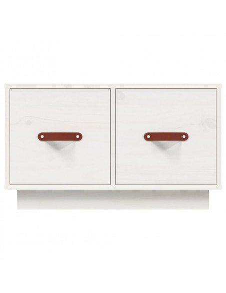 Tavolino da Salotto Bianco 60x53x35 cm Legno Massello di Pino