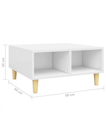 Tavolino da Salotto Bianco 60x60x30 cm in Legno Multistrato