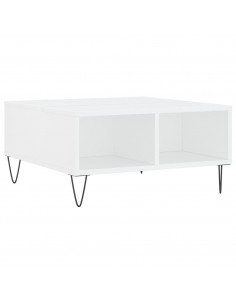 Tavolino da Salotto Bianco 60x60x30 cm in Legno Multistrato