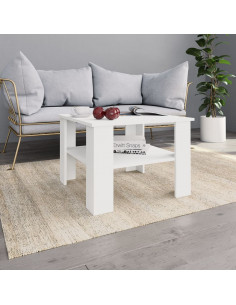 Tavolino da Salotto Bianco 60x60x42 cm in Legno Multistrato