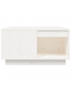 Tavolino da Salotto Bianco 60x61x32,5 cm Legno Massello di Pino