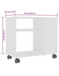 Tavolino da Salotto Bianco 70x35x55 cm in Legno Multistrato