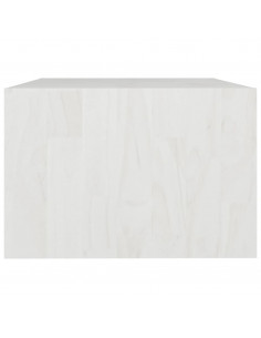 Tavolino da Salotto Bianco 75x50x33,5 cm Legno Massello di Pino