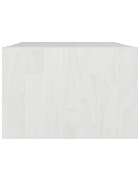 Tavolino da Salotto Bianco 75x50x33,5 cm Legno Massello di Pino