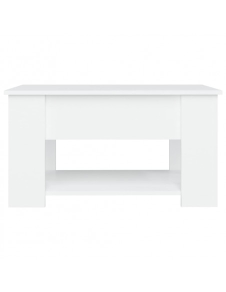 Tavolino da Salotto Bianco 79x49x41 cm in Legno Multistrato