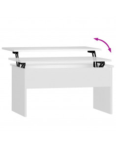 Tavolino da Salotto Bianco 80x50,5x41,5 cm Legno Multistrato