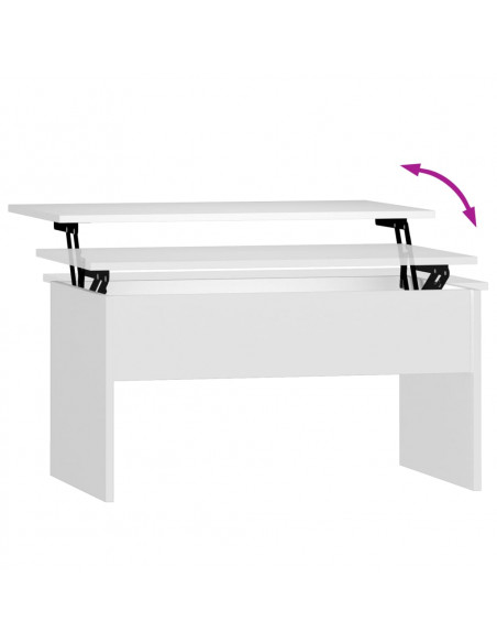 Tavolino da Salotto Bianco 80x50,5x41,5 cm Legno Multistrato