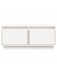 Tavolino da Salotto Bianco 80x50x35 cm Legno Massello di Pino