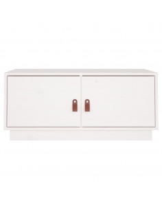 Tavolino da Salotto Bianco 80x50x35cm in Legno Massello di Pino