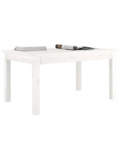 Tavolino da Salotto Bianco 80x50x40 cm Legno Massello di Pino