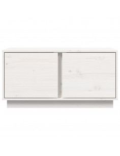 Tavolino da Salotto Bianco 80x50x40 cm Legno Massello di Pino