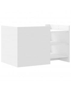 Tavolino da Salotto Bianco 80x50x50 cm in Legno Multistrato
