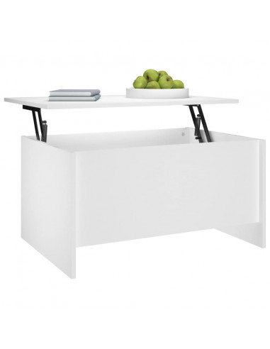 Tavolino da Salotto Bianco 80x55,5x41,5 cm in Legno Multistrato
