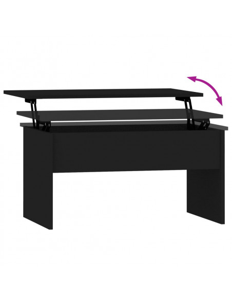 Tavolino da Salotto Nero 80x55,5x41,5 cm in Legno Multistrato