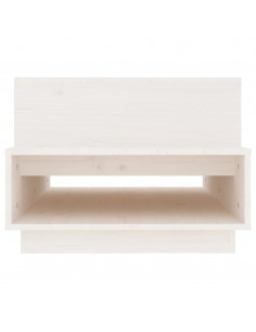Tavolino da Salotto Bianco 80x55x40,5 cm Legno Massello di Pino
