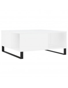 Tavolino da Salotto Bianco 80x80x36,5 cm in Legno Multistrato