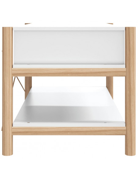 Tavolino da Salotto Bianco 82x38x45 cm in Legno Multistrato