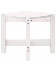 Tavolino da Salotto Bianco 87x48x35cm in Legno Massello di Pino