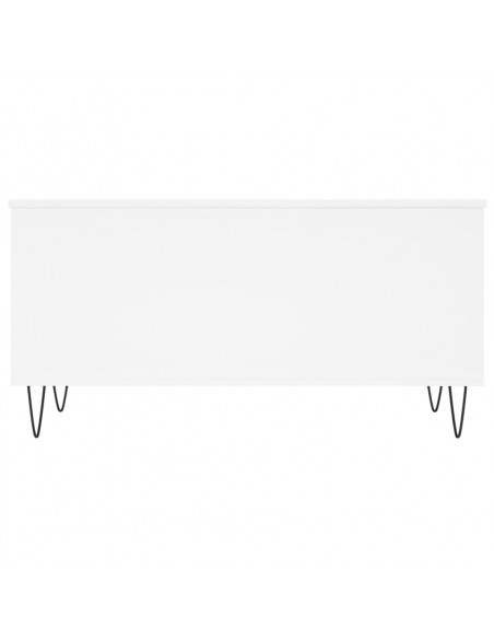 Tavolino da Salotto Bianco 90x44,5x45 cm in Legno Multistrato