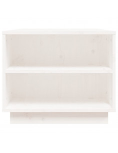 Tavolino da Salotto Bianco 90x49x40,5 cm Legno Massello di Pino