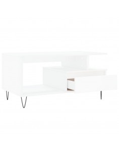 Tavolino da Salotto Bianco 90x49x45 cm in Legno Multistrato