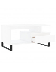 Tavolino da Salotto Bianco 90x49x45 cm in Legno Multistrato