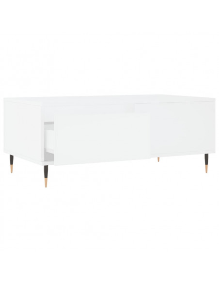 Tavolino da Salotto Bianco 90x50x36,5 cm in Legno Multistrato