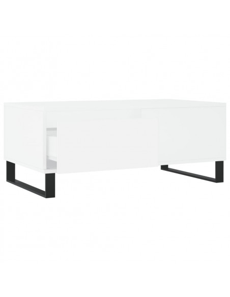 Tavolino da Salotto Bianco 90x50x36,5 cm in Legno Multistrato