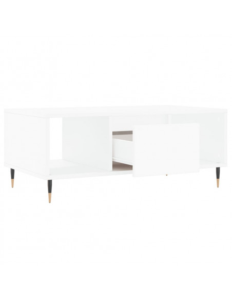 Tavolino da Salotto Bianco 90x50x36,5 cm in Legno Multistrato