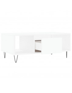 Tavolino da Salotto Bianco 90x50x36,5 cm in Legno Multistrato