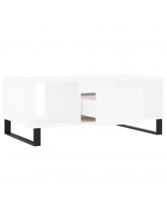 Tavolino da Salotto Bianco 90x50x36,5 cm in Legno Multistrato