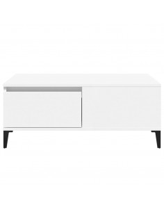 Tavolino da Salotto Bianco 90x50x36,5 cm in Legno Multistrato