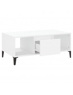 Tavolino da Salotto Bianco 90x50x36,5 cm in Legno Multistrato