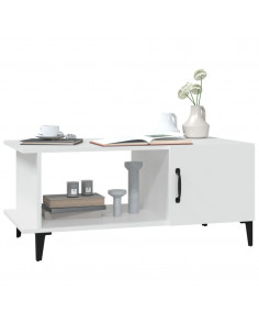 Tavolino da Salotto Bianco 90x50x40 cm in Legno Multistrato