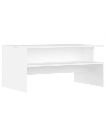 Tavolino da Salotto Bianco 90x55x42,5 cm in Legno Multistrato