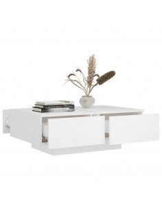 Tavolino da Salotto Bianco 90x60x31 cm in Legno Multistrato