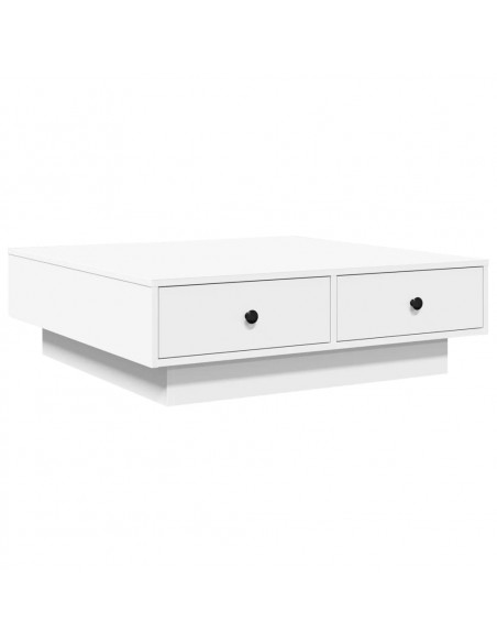Tavolino da Salotto Bianco 90x90x28 cm in Truciolato