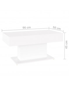 Tavolino da Salotto Bianco 96x50x45 cm in Legno Multistrato