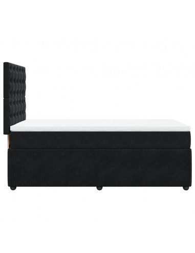 Giroletto a Molle con Materasso Nero 90x190 cm in Velluto