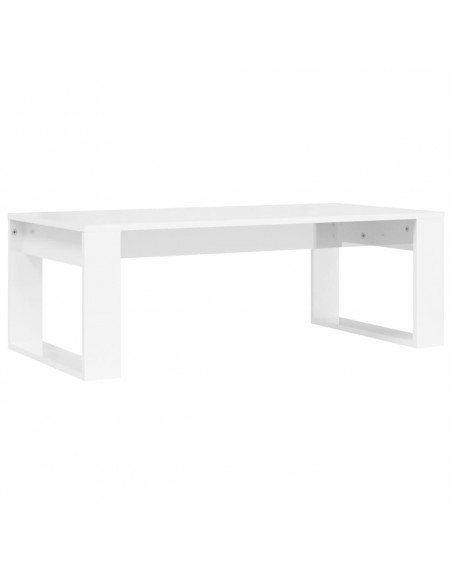 Tavolino da Salotto Bianco Lucido 102x50x35cm Legno Multistrato