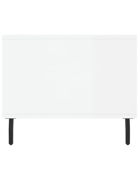 Tavolino da Salotto Bianco Lucido 102x50x40cm Legno Multistrato