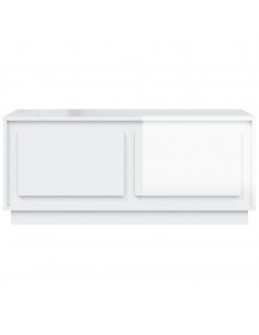 Tavolino da Salotto Bianco Lucido 102x50x44cm Legno Multistrato