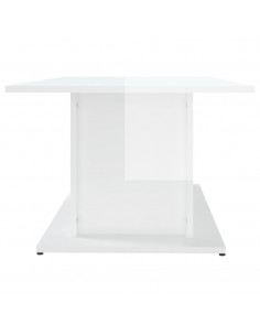 Tavolino da Salotto Bianco Lucido 102x55,5x40 cm in Truciolato