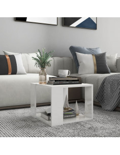 Tavolino da Salotto Bianco Lucido 40x40x30 cm Legno Multistrato